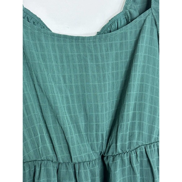 SPEECHLESS Green Half Sleeve Square Neck Mini Party Baby Doll Dress Sz M New - Picture 3 of 7